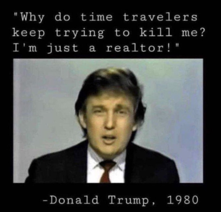 Trump podróże w czasie mem
